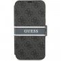 Guess 4G Printed Stripe pokrowiec flip do iPhone 13 mini - szare