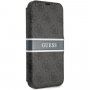 Guess 4G Printed Stripe pokrowiec flip do iPhone 13 mini - szare