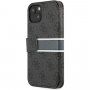 Guess 4G Printed Stripe pokrowiec flip do iPhone 13 mini - szare