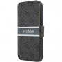Guess 4G Printed Stripe pokrowiec flip do iPhone 13 - szare