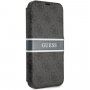 Guess 4G Printed Stripe pokrowiec flip do iPhone 13 Pro - szare