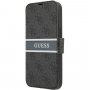 Guess 4G Printed Stripe pokrowiec flip do iPhone 13 Pro Max - szare