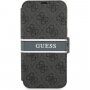 Guess 4G Printed Stripe pokrowiec flip do iPhone 13 Pro Max - szare
