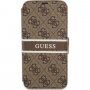 Guess 4G Printed Stripe pokrowiec flip do iPhone 13 mini - brązowy