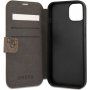 Guess 4G Printed Stripe pokrowiec flip do iPhone 13 mini - brązowy