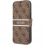Guess 4G Printed Stripe pokrowiec flip do iPhone 13 - brązowy