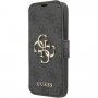 Guess 4G Metal Logo pokrowiec flip do iPhone 13 mini - szare