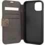 Guess 4G Metal Logo pokrowiec flip do iPhone 13 mini - brązowy