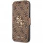Guess 4G Metal Logo pokrowiec flip do iPhone 13 Pro Max - brązowy