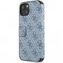 Guess 4G Metal Logo pokrowiec flip do iPhone 13 mini - niebieskie