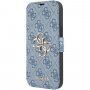 Guess 4G Metal Logo pokrowiec flip do iPhone 13 Pro Max - niebieskie