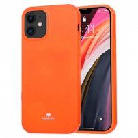 Goospery etui błyszczący z miękkiego plastiku dla iPhone 12 mini - neonowo-pomarańczowy