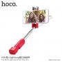 HOCO kijek selfie ze spustem przewodowym ze złączem lightning dla Apple iPhone - maks. 65cm - czerwony