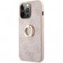 Guess 4G Ring etui z uchwytem na palec iPhone 13 Pro Max - różowy