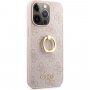 Guess 4G Ring etui z uchwytem na palec iPhone 13 Pro Max - różowy