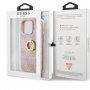 Guess 4G Ring etui z uchwytem na palec iPhone 13 Pro Max - różowy