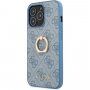 Guess 4G Ring etui z uchwytem na palec iPhone 13 Pro Max - niebieskie