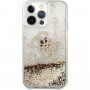 Guess Big 4G Liquid Glitter Gold etui do iPhone 13 Pro Max - złote
