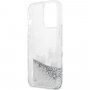 Karl Lagerfeld Liquid Glitter Karl and Choupette etui do iPhone 13 Pro Max - srebrny
