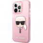 Karl Lagerfeld Full Glitter Karl Head etui do iPhone 13 Pro Max - różowy