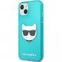 Karl Lagerfeld Choupette Head etui do iPhone 13 mini - turkusowy