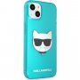 Karl Lagerfeld Choupette Head etui do iPhone 13 mini - turkusowy