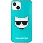 Karl Lagerfeld Choupette Head etui do iPhone 13 mini - turkusowy