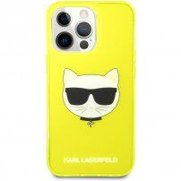 Karl Lagerfeld Choupette Head etui do iPhone 13 Pro Max - neonowo-żółte