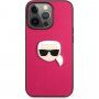 Karl Lagerfeld Leather Karl Head etui do iPhone 13 Pro Max - fuksjowy
