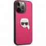 Karl Lagerfeld Leather Karl Head etui do iPhone 13 Pro Max - fuksjowy