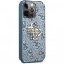 Guess 4G Metal Logo etui do iPhone 13 Pro Max - niebieskie