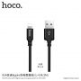 HOCO pleciony kabel do ładowania dla Apple iPhone / iPad / iPod - 1 m - czarny