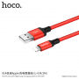 HOCO pleciony kabel do ładowania dla Apple iPhone / iPad / iPod - 1 m - czerwono-czarny
