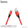 HOCO pleciony kabel do ładowania dla Apple iPhone / iPad / iPod - 1 m - czerwono-czarny