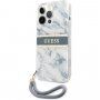 Guess Marble Stripe etui do iPhone 13 Pro Max - niebieskie