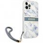 Guess Marble Stripe etui do iPhone 12 Pro Max - niebieskie