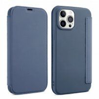 Pokrowiec portfelowy z silikonu i skóry PU do iPhone 13 Pro Max - niebieskie