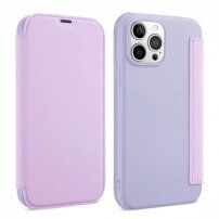 Pokrowiec portfelowy z silikonu i skóry PU do iPhone 13 Pro - fioletowy