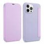 Pokrowiec portfelowy z silikonu i skóry PU do iPhone 13 - fioletowy