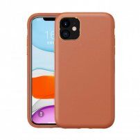 Etui odporne na uderzenia z teksturą skóry do iPhone 11 - brązowe