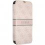 Guess 4G Printed Stripe pokrowiec flip do iPhone 13 - różowe