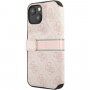 Guess 4G Printed Stripe pokrowiec flip do iPhone 13 - różowe
