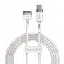 Baseus ładujący kabel magnetyczny ze złączem MagSafe 2 (kształt T) / USB-C dla Macbook - 2m - biały