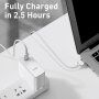 Baseus ładujący kabel magnetyczny ze złączem MagSafe 2 (kształt T) / USB-C dla Macbook - 2m - biały