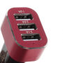 iFans mocna ładowarka samochodowa (5.1A) z trzema portami USB dla Apple iPhone / iPad / iPod – czarno-czerwona