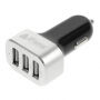 iFans potężna ładowarka samochodowa (5.1A) z trzema portami USB dla Apple iPhone / iPad / iPod - czarno-srebrna
