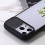 Półprzezroczyste etui z przesuwaną osłoną obiektywu aparatu do iPhone 13 Pro - czarny