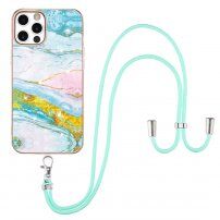 Etui marmurowe ze sznurkiem do iPhone 12 Pro Max - kolorowe