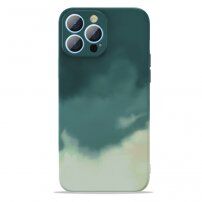 Etui ochronne ze wzorem akwareli dla iPhone 13 Pro Max - zielone