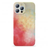 Etui ochronne ze wzorem akwareli dla iPhone 13 Pro Max - czerwony